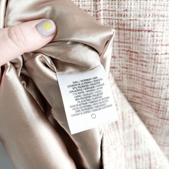 Tahari Womens Tweed Sleeveless Sheath Dress Red Cream White Size 8 - Picture 5 of 7